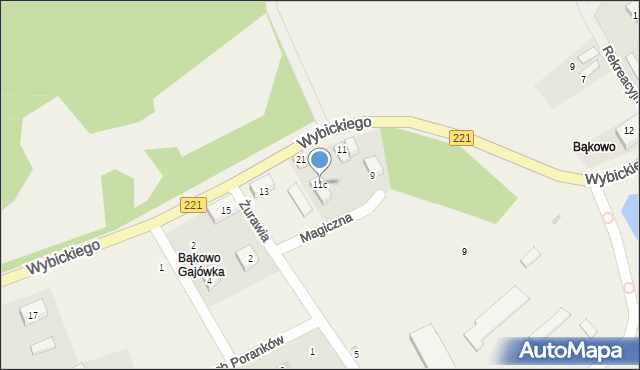 Bąkowo, Wybickiego Józefa, gen., 11c, mapa Bąkowo