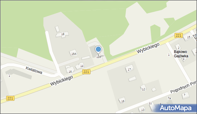 Bąkowo, Wybickiego Józefa, gen., 12d, mapa Bąkowo