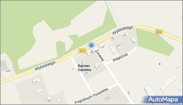 Bąkowo, Wybickiego Józefa, gen., 15, mapa Bąkowo