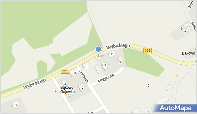 Bąkowo, Wybickiego Józefa, gen., 21, mapa Bąkowo