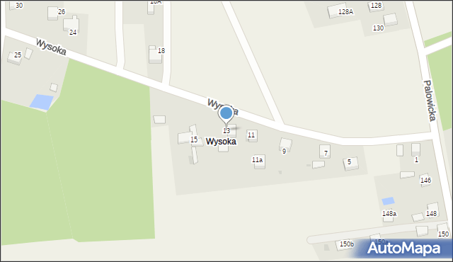 Bełk, Wysoka, 13, mapa Bełk