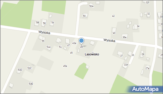 Bełk, Wysoka, 43, mapa Bełk