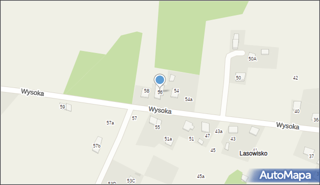 Bełk, Wysoka, 56, mapa Bełk