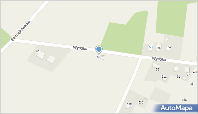 Bełk, Wysoka, 59, mapa Bełk