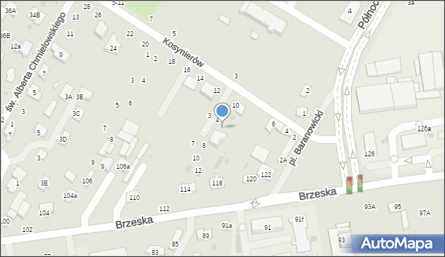 Biała Podlaska, Wybickiego Józefa, gen., 4, mapa Białej Podlaskiej