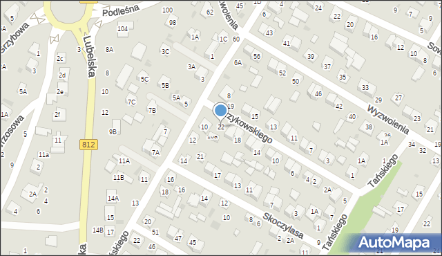 Biała Podlaska, Wyrzykowskiego Zenona, 22, mapa Białej Podlaskiej