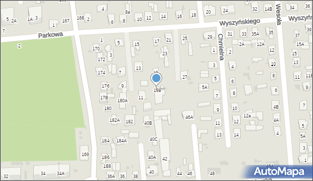 Biała Podlaska, Wyszyńskiego Stefana, ks. kard., 19a, mapa Białej Podlaskiej