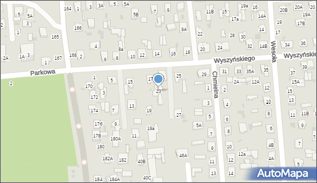 Biała Podlaska, Wyszyńskiego Stefana, ks. kard., 23, mapa Białej Podlaskiej