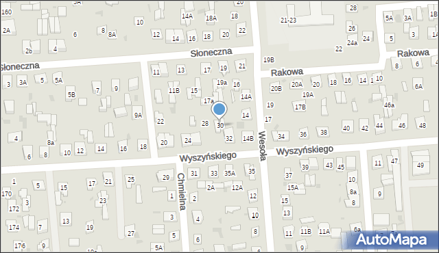 Biała Podlaska, Wyszyńskiego Stefana, ks. kard., 30, mapa Białej Podlaskiej