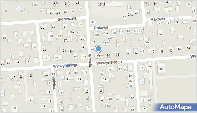 Biała Podlaska, Wyszyńskiego Stefana, ks. kard., 34, mapa Białej Podlaskiej