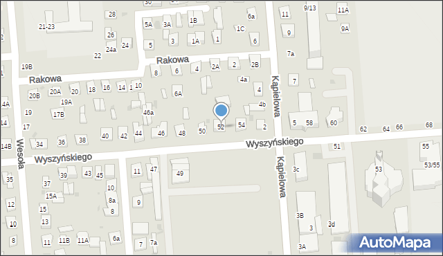 Biała Podlaska, Wyszyńskiego Stefana, ks. kard., 52, mapa Białej Podlaskiej