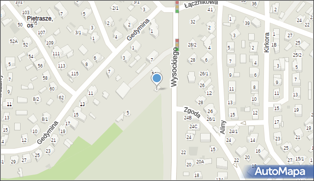 Białystok, Wysockiego Władysława, 5, mapa Białegostoku