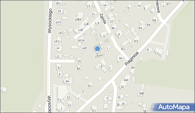 Białystok, Wysockiego Władysława, 12/1, mapa Białegostoku
