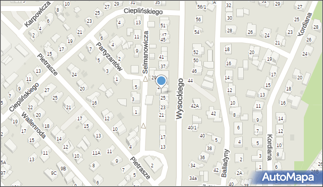 Białystok, Wysockiego Władysława, 29, mapa Białegostoku