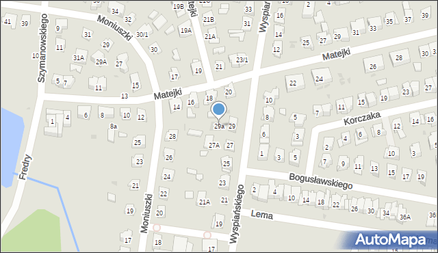 Białystok, Wyspiańskiego Stanisława, 29a, mapa Białegostoku