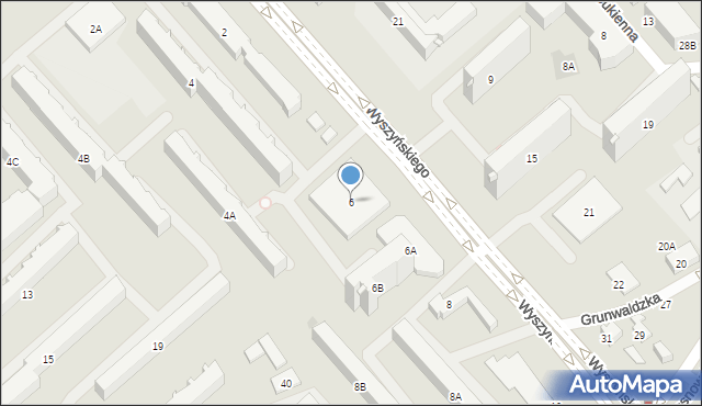Białystok, Wyszyńskiego Stefana, ks. kard., 6, mapa Białegostoku