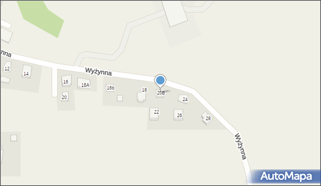 Bielkówko, Wyżynna, 20B, mapa Bielkówko