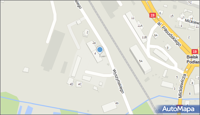 Bielsk Podlaski, Wyszyńskiego Stefana, ks. kard., 4C, mapa Bielsk Podlaski