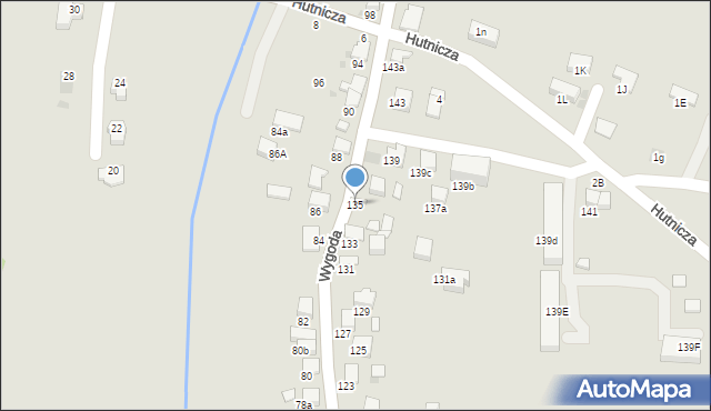 Bochnia, Wygoda, 135, mapa Bochni