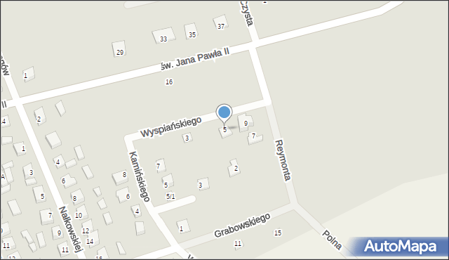 Bodzanów, Wyspiańskiego Stanisława, 5, mapa Bodzanów