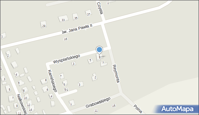 Bodzanów, Wyspiańskiego Stanisława, 9, mapa Bodzanów