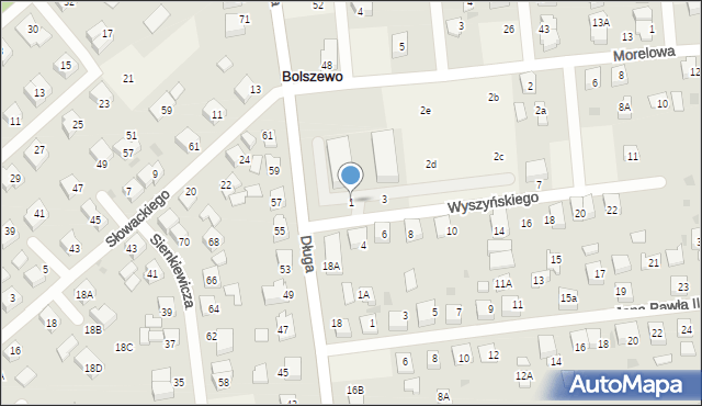 Bolszewo, Wyszyńskiego Stefana, ks. kard., 1, mapa Bolszewo