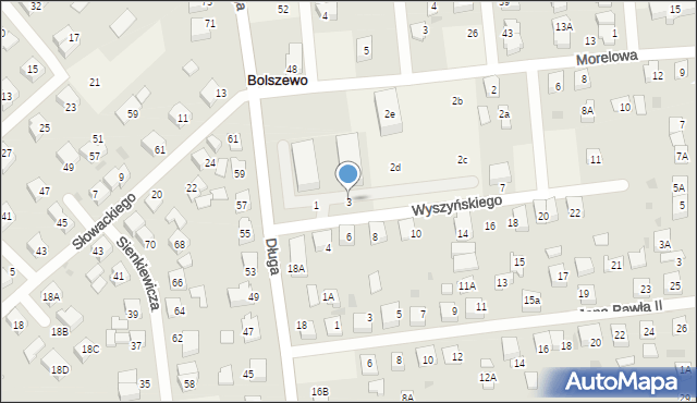 Bolszewo, Wyszyńskiego Stefana, ks. kard., 3, mapa Bolszewo
