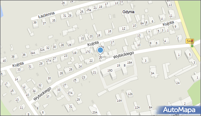 Brodnica, Wybickiego Józefa, gen., 20, mapa Brodnica