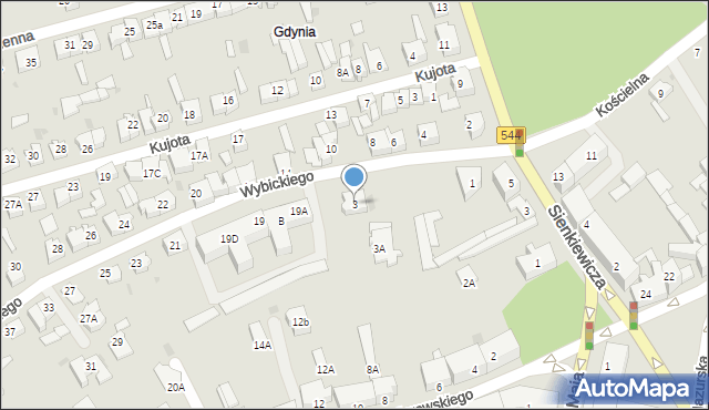 Brodnica, Wybickiego Józefa, gen., 3, mapa Brodnica