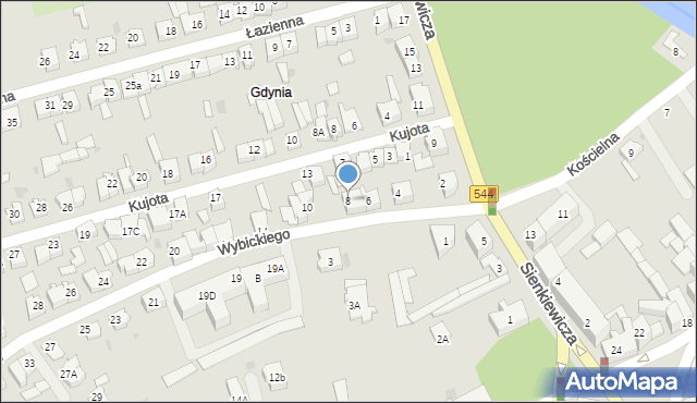 Brodnica, Wybickiego Józefa, gen., 8, mapa Brodnica