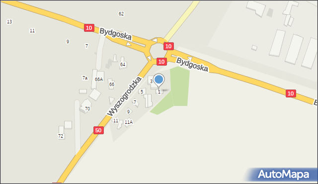 Brody, Wyszogrodzka, 1, mapa Brody