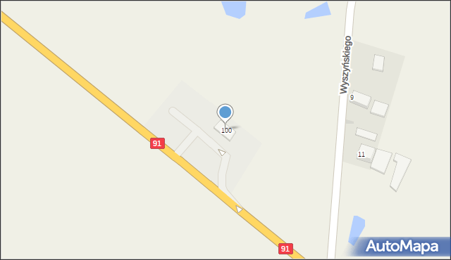 Browina, Wyszyńskiego Stefana, ks. kard., 100, mapa Browina