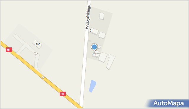 Browina, Wyszyńskiego Stefana, ks. kard., 11, mapa Browina