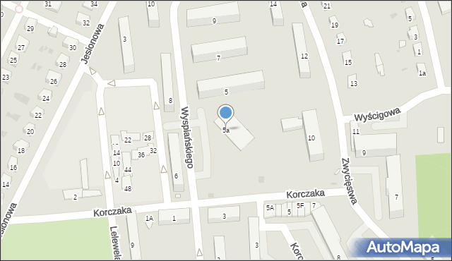Brzeg Dolny, Wyspiańskiego Stanisława, 5a, mapa Brzeg Dolny