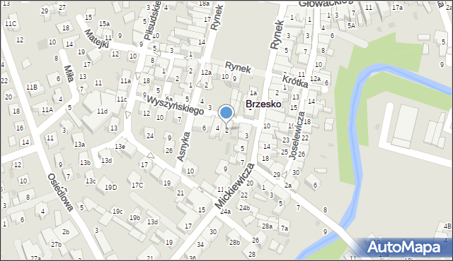 Brzesko, Wyszyńskiego Stefana, ks. kard., 2, mapa Brzesko
