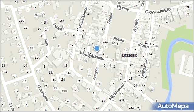 Brzesko, Wyszyńskiego Stefana, ks. kard., 5, mapa Brzesko