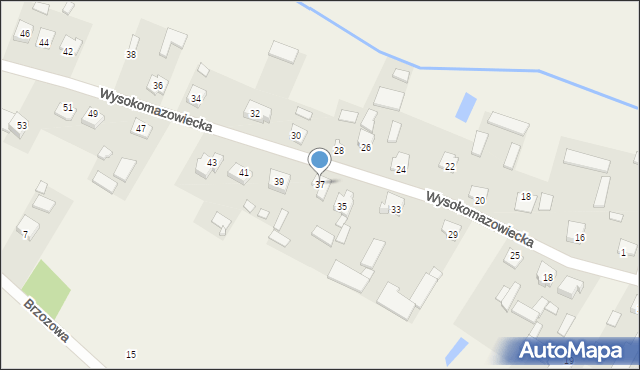 Brzóski-Falki, Wysokomazowiecka, 37, mapa Brzóski-Falki