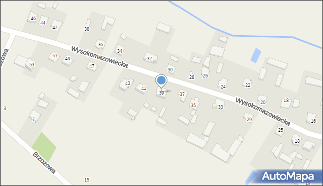 Brzóski-Falki, Wysokomazowiecka, 39, mapa Brzóski-Falki