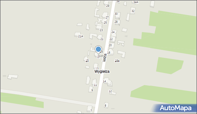 Bukowno, Wygiełza, 17, mapa Bukowno