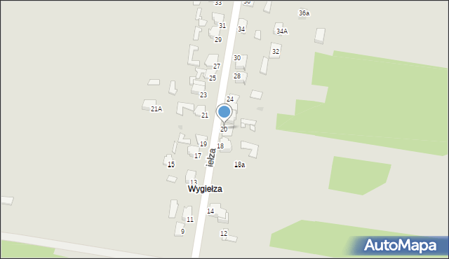 Bukowno, Wygiełza, 20, mapa Bukowno