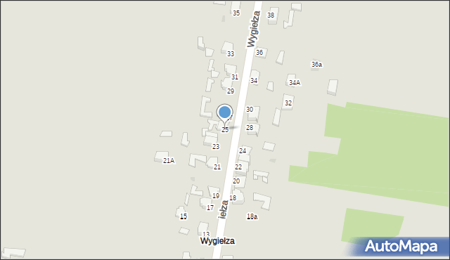 Bukowno, Wygiełza, 25, mapa Bukowno