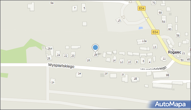 Bychawa, Wyspiańskiego Stanisława, 16, mapa Bychawa