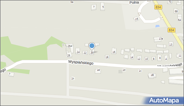 Bychawa, Wyspiańskiego Stanisława, 20, mapa Bychawa