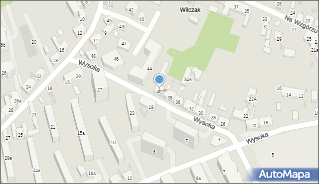 Bydgoszcz, Wysoka, 40, mapa Bydgoszczy