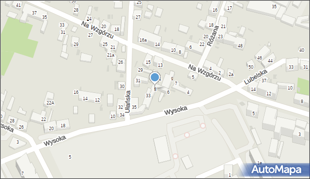 Bydgoszcz, Wysoka, 8, mapa Bydgoszczy