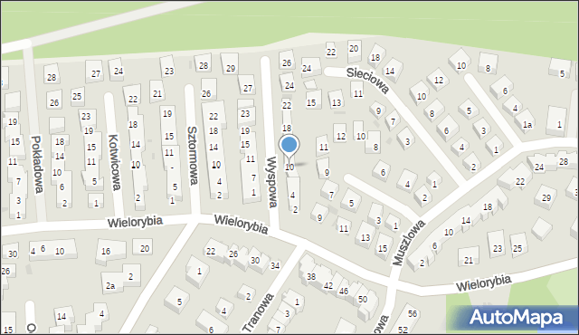 Bydgoszcz, Wyspowa, 10, mapa Bydgoszczy