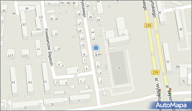 Bydgoszcz, Wybickiego Józefa, gen., 8, mapa Bydgoszczy