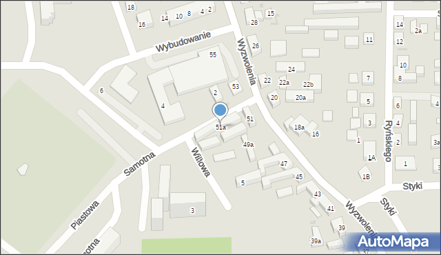 Bydgoszcz, Wyzwolenia, 51a, mapa Bydgoszczy