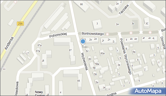 Bydgoszcz, Wyzwolenia, 64, mapa Bydgoszczy