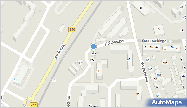 Bydgoszcz, Wyzwolenia, 67d, mapa Bydgoszczy